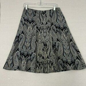 Ann Taylor Silk Skirt, Pleated A-Line, Rear Zip, Lined, 6